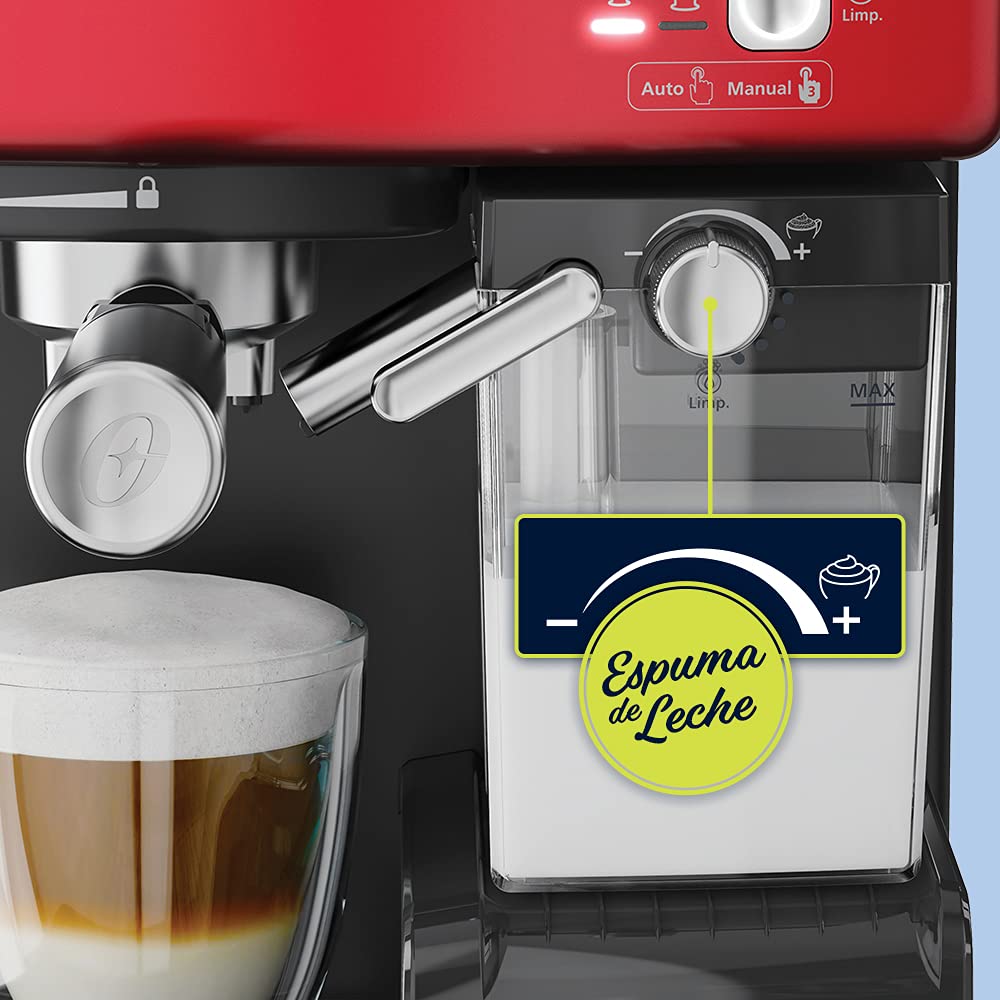 Cafetera Automática de Espresso Oster Roja PrimaLatte BVSTEM6603R