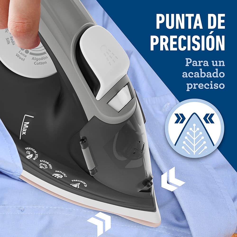 Plancha de Vapor Oster Blanco Negro Suela Grande de Cerámica 35% más Vapor