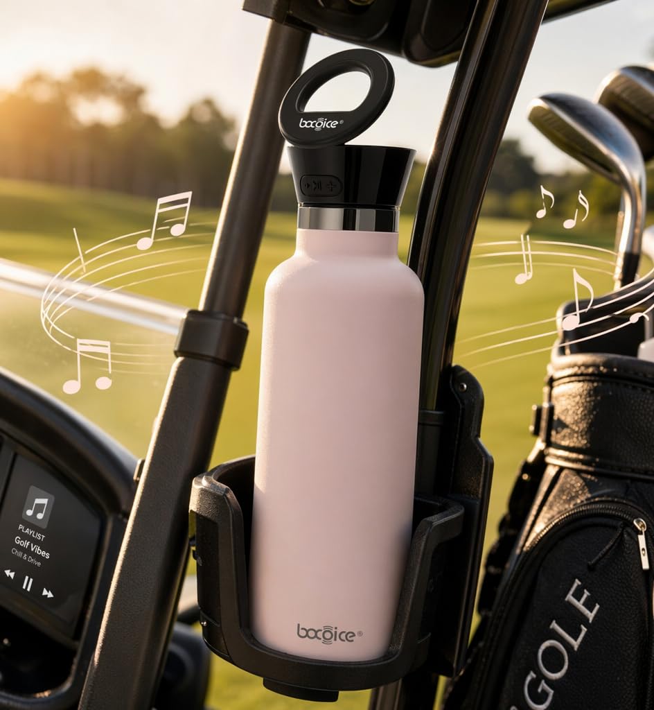 bocoice MagBottle - Altavoz para carrito de golf, altavoz Bluetooth 4 en 1 y botella de agua, soporte magnético para carrito de golf, vaso aislado, deportes al aire última intervensión