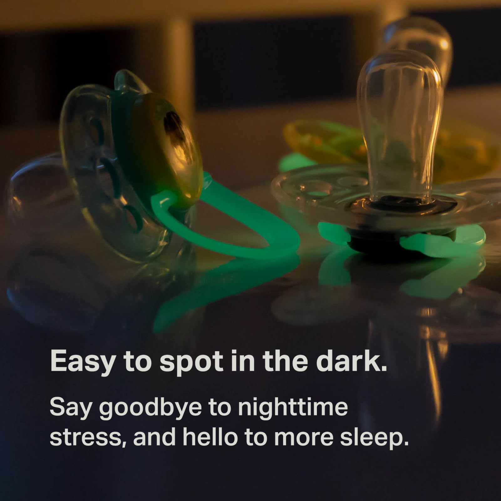 Chupones nocturnos Tommee Tippee que brillan en la oscuridad, diseño simétrico, silicona sin BPA, 18-36 meses, 6 unidades