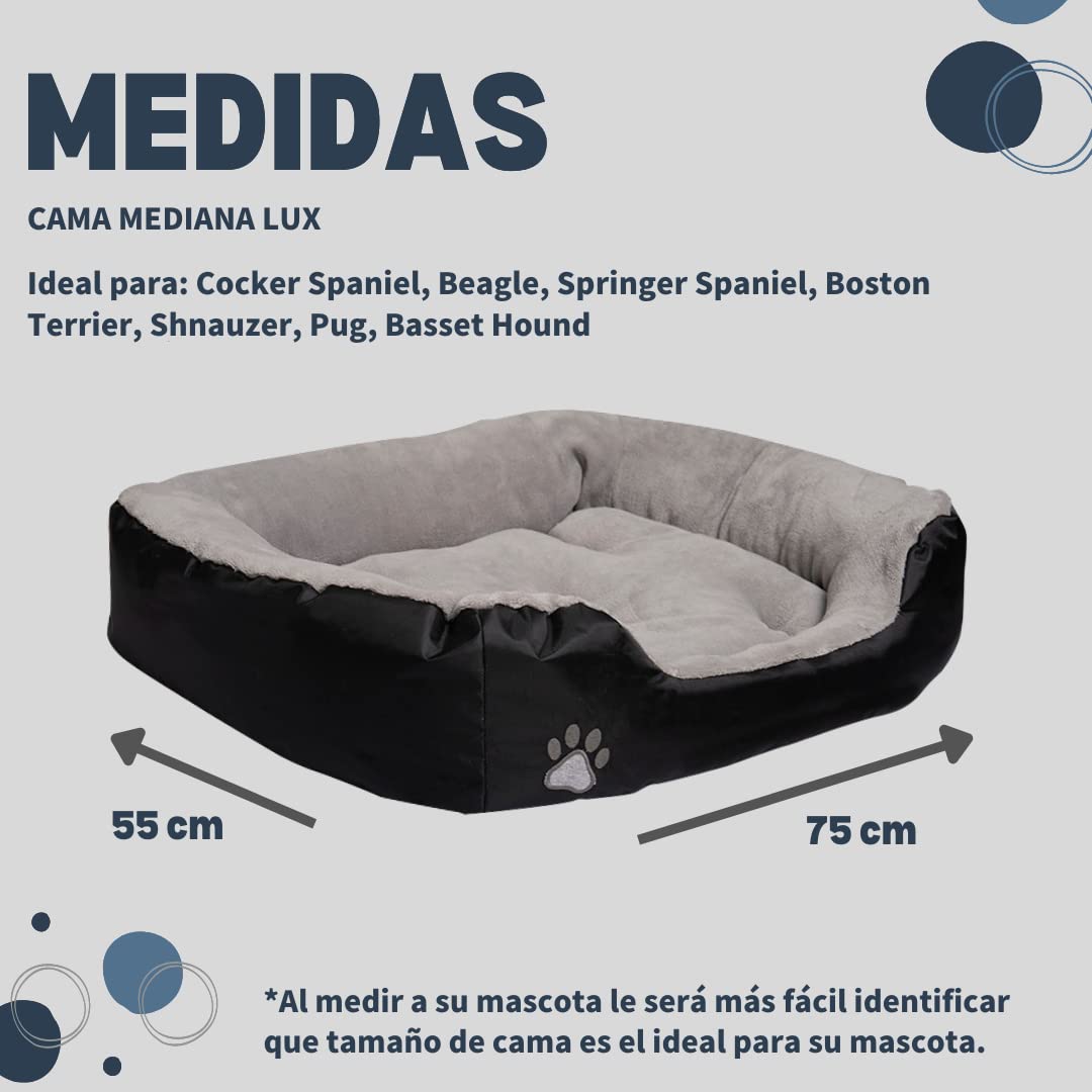Camita Redonda PET TO BED Resistente Base Estable Lavable Anti Estrés para Mascotas Micofibra