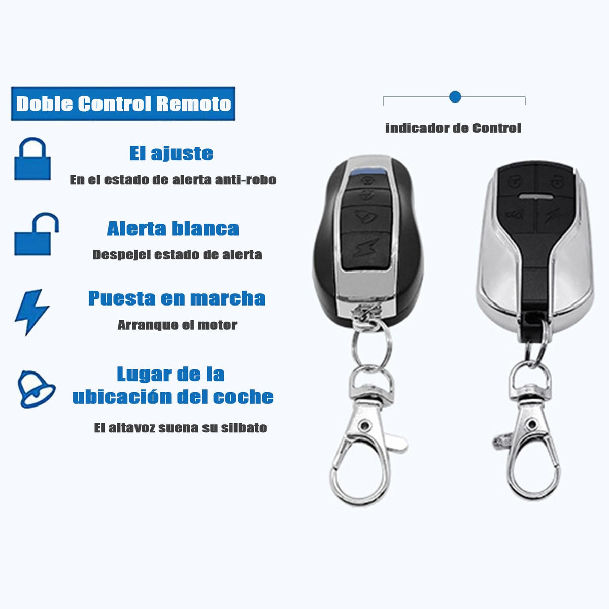 Alarma Universal BIRACO 12V Control Remoto Arranque para Auto y Moto