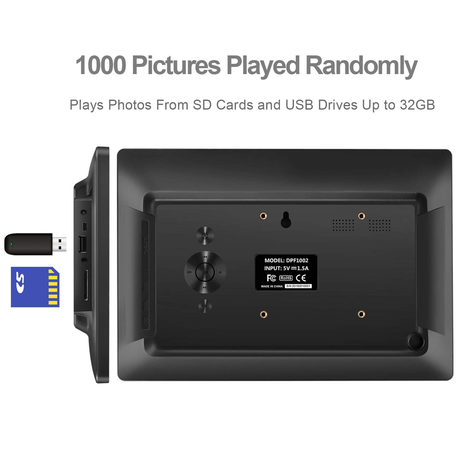 FLYAMAPIRIT - Marco digital para fotos de 10 pulgadas con visualización HD IPS con sensor de movimiento, vídeo, música de fondo, calendario, reloj, rotación automática, los mejores regalos