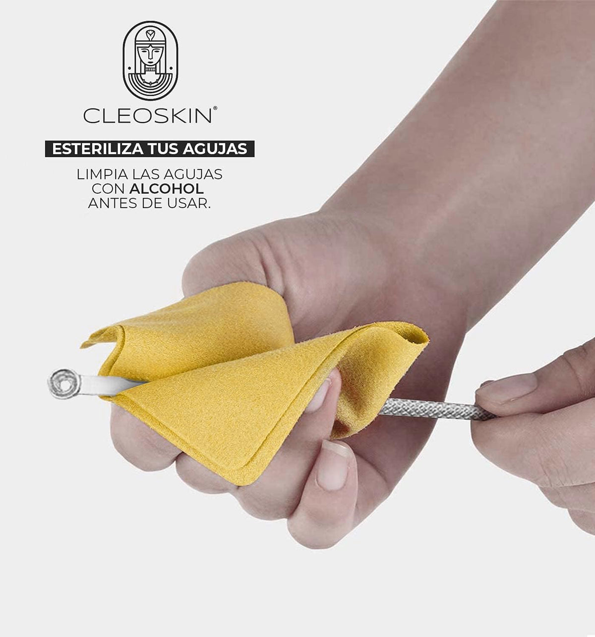 CLEOSKIN. Espátula Peeling Ultrasónico para remover espinillas y puntos negros. Incluye 2 fundas de silicona para limpieza facial y 4 agujas de acero para espinillas