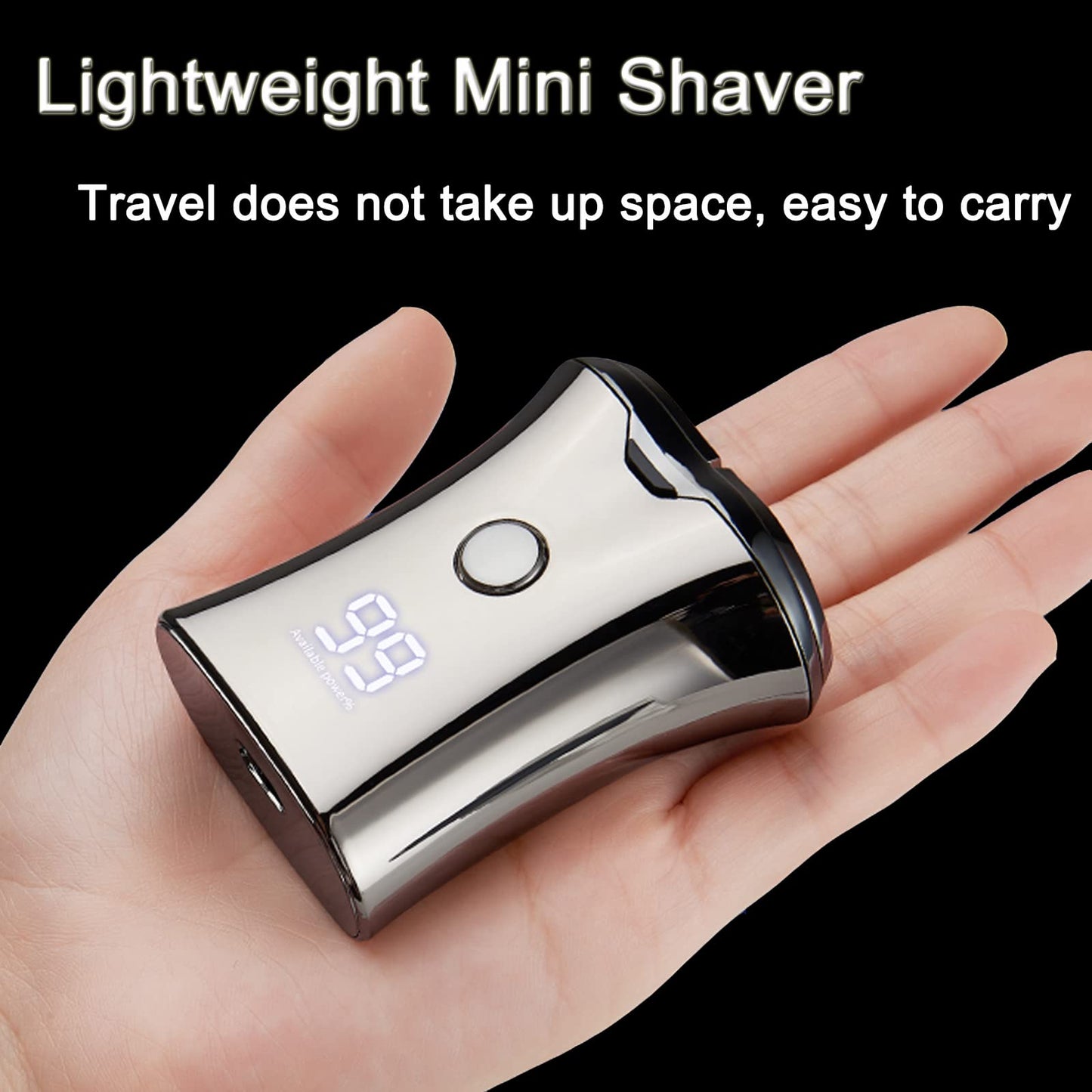 Mini afeitadora eléctrica de viaje para hombres - maquinilla de afeitar electrónica lavable de bolsillo - afeitadora de barba inalámbrica portátil recargable para hombres - afeitado eléctrico rotativo en seco y húmedo