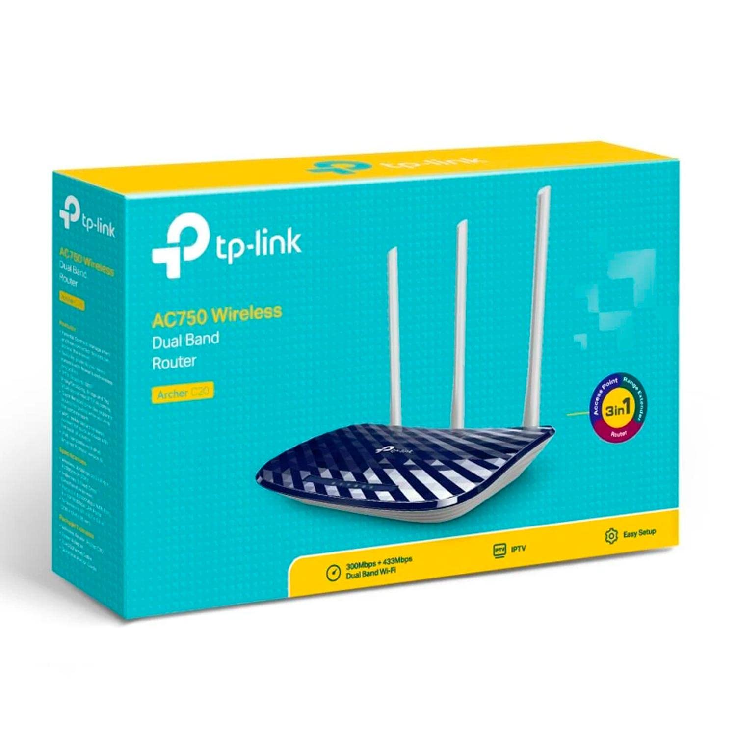 TP-Link Ac750, Archer C20 Hardware De Red, Negro (Black), AC750 Paquete De 7