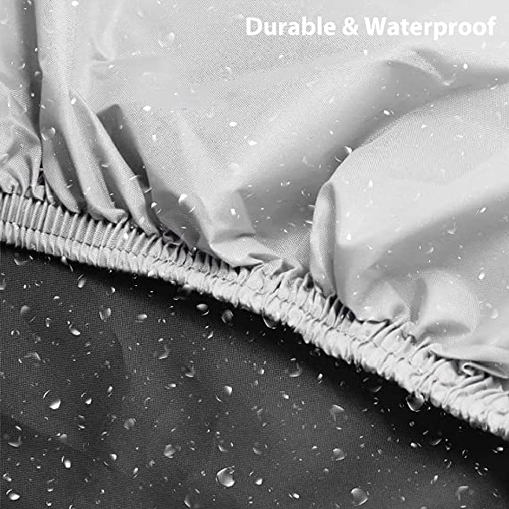 Jiula Funda para Moto Set Cubierta de la Motocicleta - Funda para Moto Set Impermeable, con Accesorios de Cambio de Marchas para Zapatos, 265 x 105 x 125 CM (3XL,Plata+Cambio de Marchas para Zapatos)