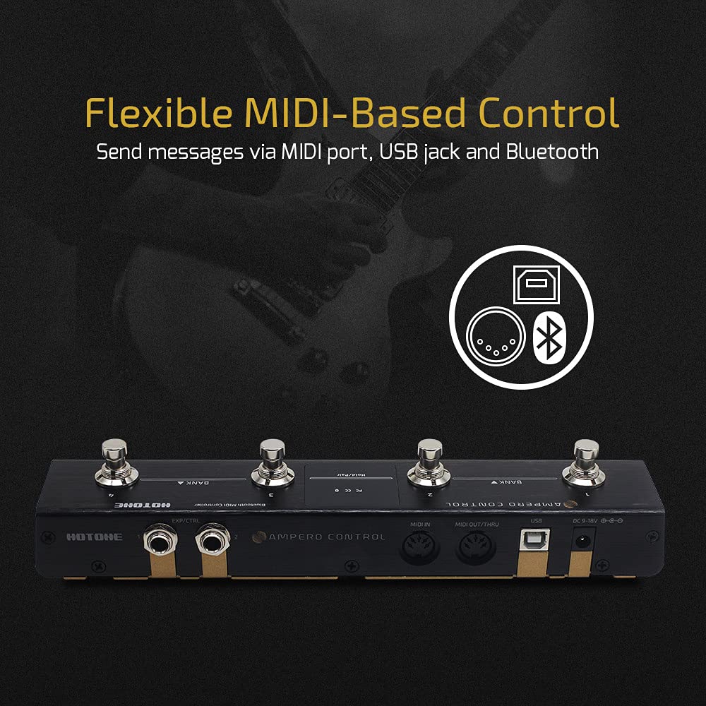 HOTONE MIDI pedal de control de pie Bluetooth Ampero Control de 4 botones