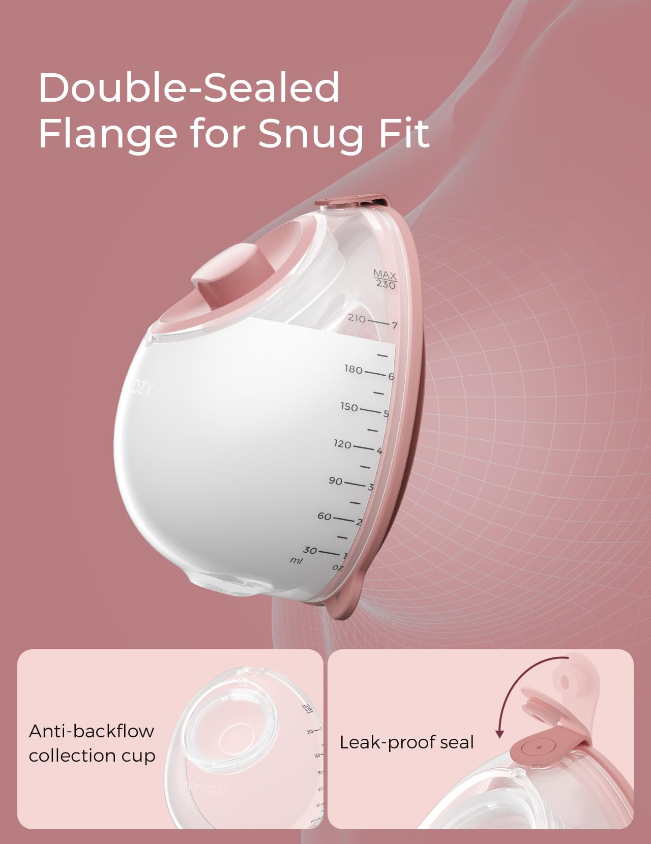 Momcozy Recolectores de Leche Originales Completos, Solo Compatible con V1 Pro/V2 Pro, 2 Piezas