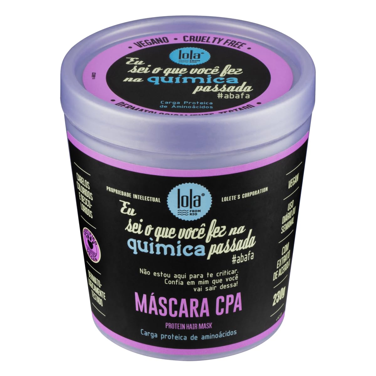 Linha Eu Sei o Que Voce Fez Na Quimica Passada Lola - Carga Proteica De Aminoacidos (CPA) Mascara 230 Gr â€" (I Know What You Did Last Treatment Collection - Amino Protein Charge (CPA) Mask Net 8.1 Oz)