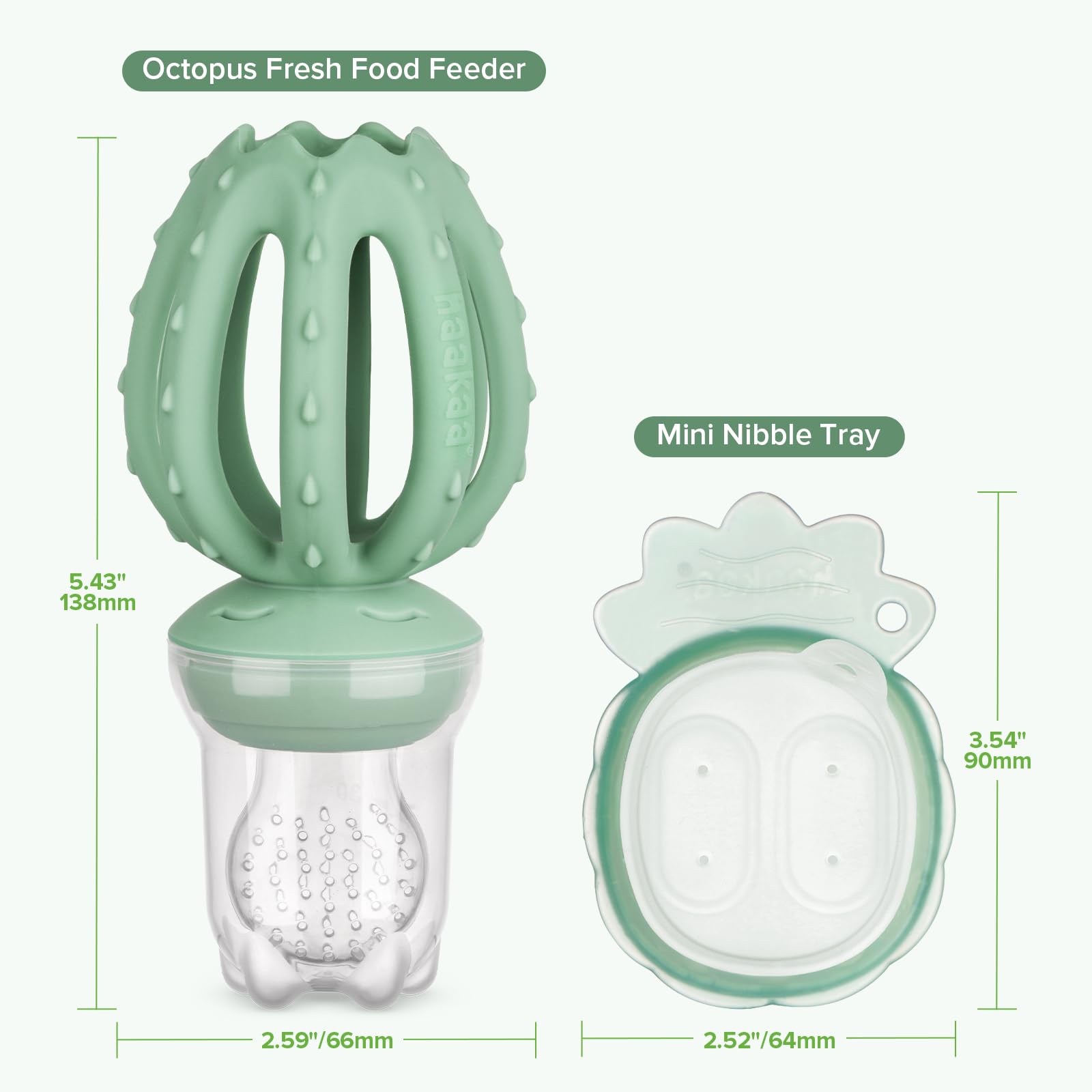 Haakaa - Comedero de frutas para bebés y mini congelador para congelador, moldes para paletas de leche materna para aliviar el enfriamiento, alimentador de silicona sin BPA para una alimentación