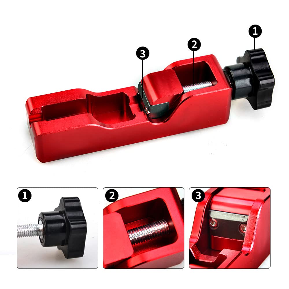 CNRAQR Herramienta universal para bujías compatible con la mayoría de bujías de 10 mm, 12 mm, 14 mm y 16 mm, color rojo, 1 juego con medidor de espesor