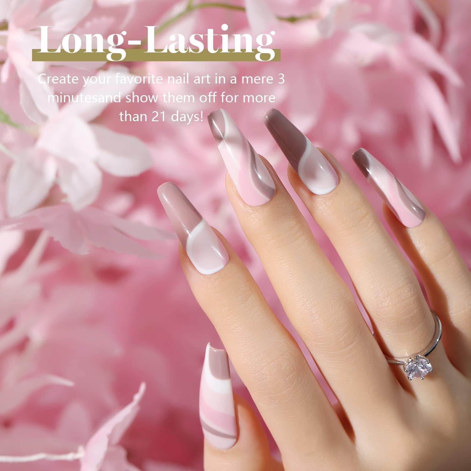 Beetles Juego de esmalte de uñas de gel romántico para boda, regalo de día festivo, día de San Valentín, 6 colores clásico francés blanco suave rosa con purpurina para dama de honor, kit de esmalte de uñas en gel para remojar el esmalte de gel UV, kit de