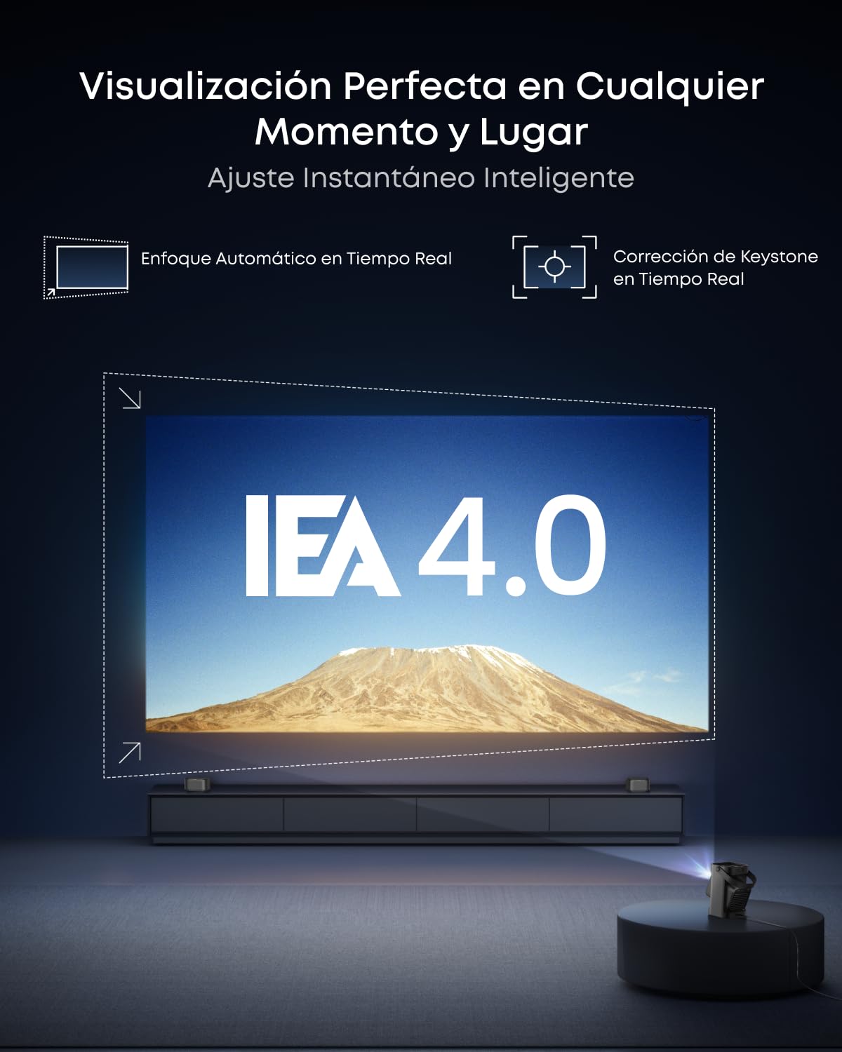 Soundcore Nebula P1 Proyector Portatil GTV con Altavoces Desmontables, 650 Lúmenes ANSI, Resolución 1080P, Sonido Envolvente 2.0 de 20W, Dolby Audio, Gimbal Integrado, Pantalla de hasta 180"