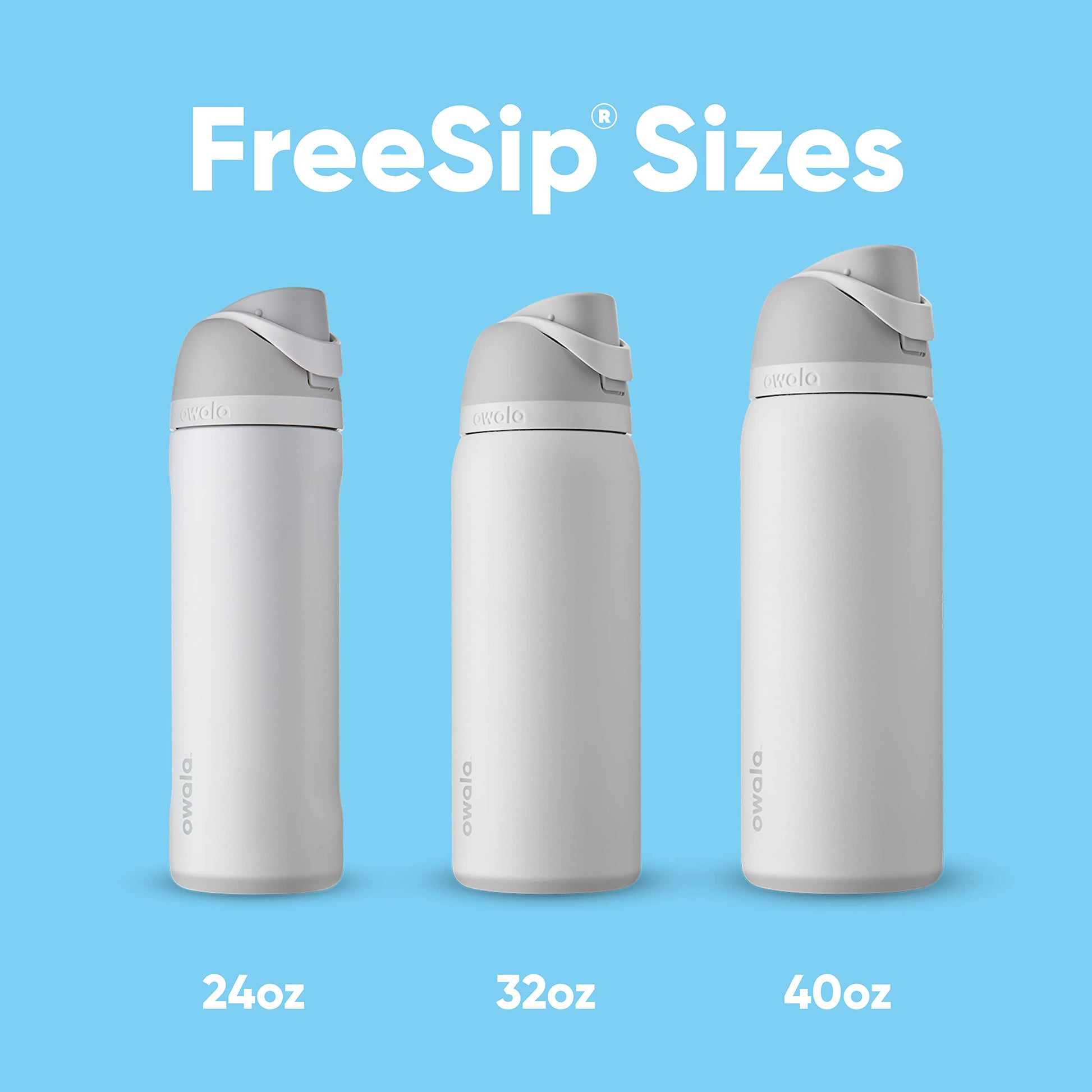 Owala FreeSip Botella de acero inoxidable aislada con popote, botella de agua deportiva libre de BPA, ideal para viajar, 32 oz, Malvavisco Tímido