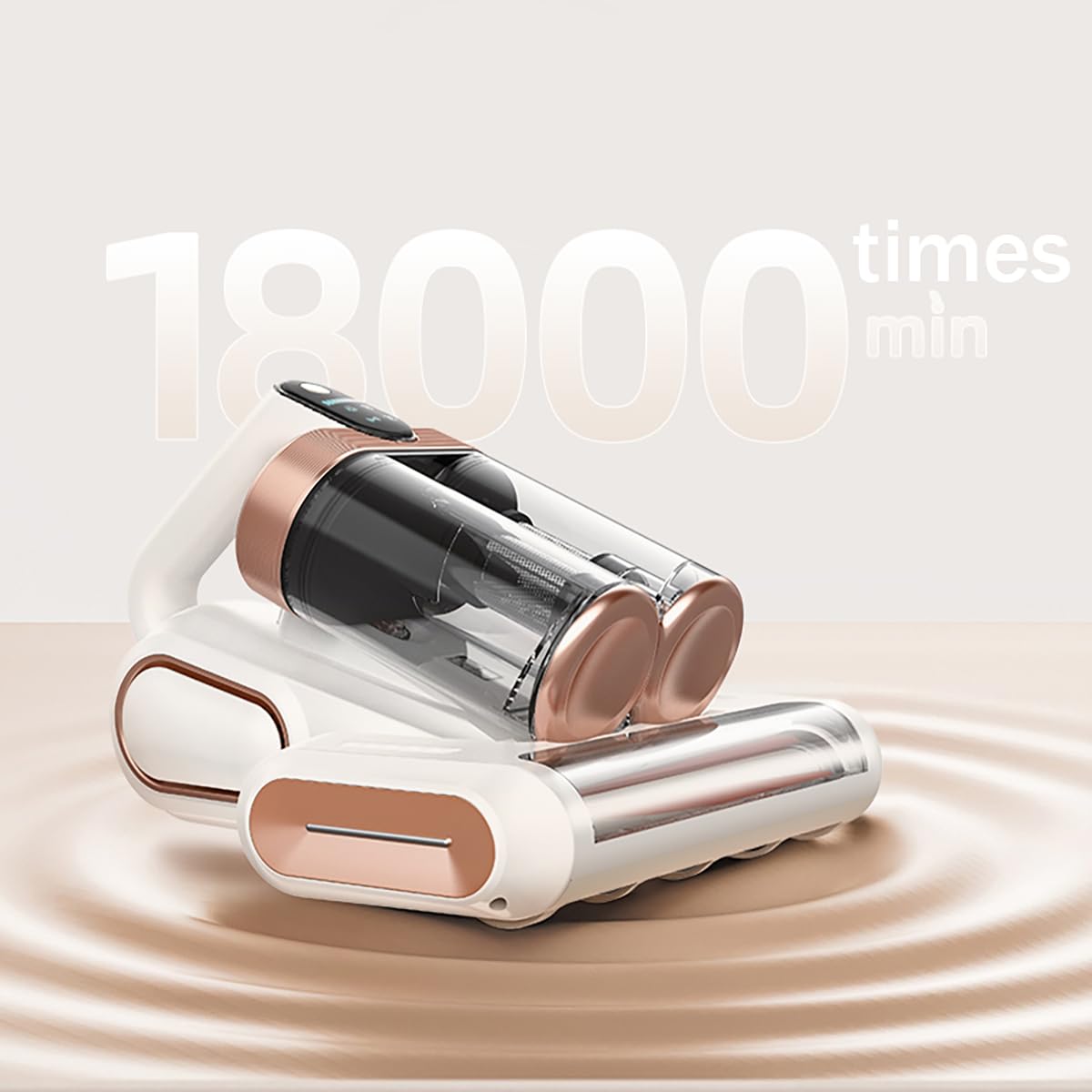 Limpiador de colchón inalámbrico de doble taza, succión de 18 Kpa, luz UV-C de 253,7 nm y tecnología ultrasónica de rotación de 80000 Rpm, aspiradora portátil de mano para limpieza de cama/sofá de