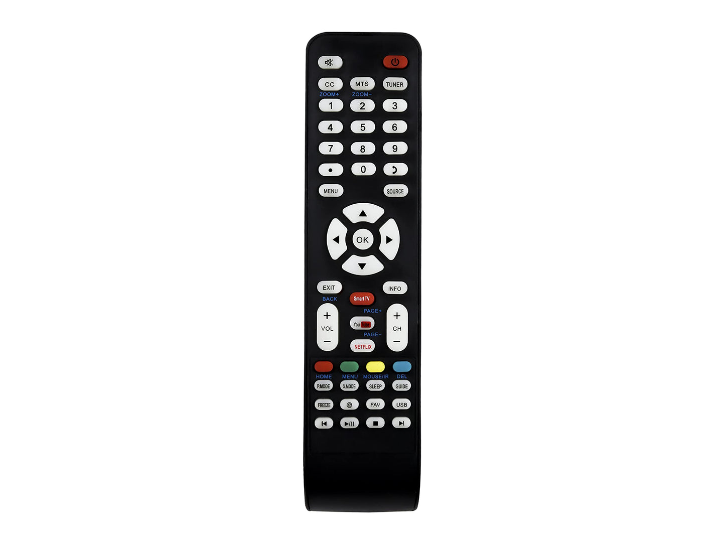 Control Remoto Atvio Pantalla Smart-TV Netflix Youtube, modelo:Atv32sm Atv43sm, control directo, no es necesario programar, comprar únicamente si tu modelo es igual al que se muestra en la imagen Letras Azules 4K
