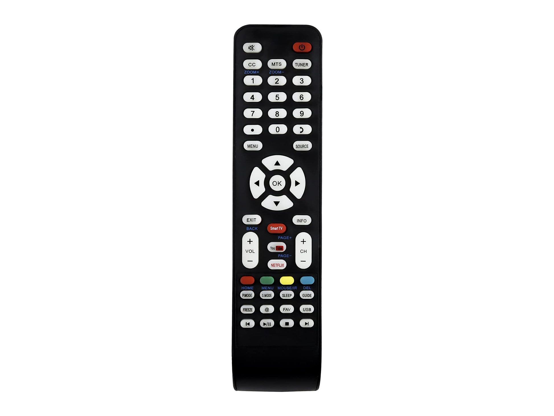 Control Remoto Atvio Pantalla Smart-TV Netflix Youtube, modelo:Atv32sm Atv43sm, control directo, no es necesario programar, comprar únicamente si tu modelo es igual al que se muestra en la imagen Letras Azules 4K