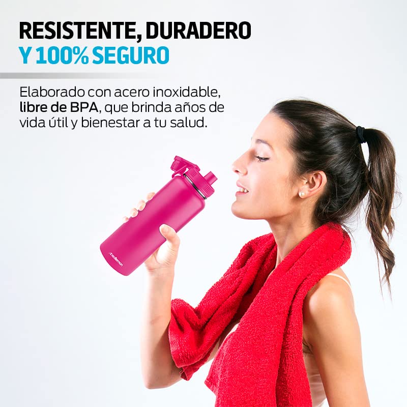 Termo de Acero Inoxidable Redlemon Rojo con Doble Aislamiento para Bebidas Frías y Calientes
