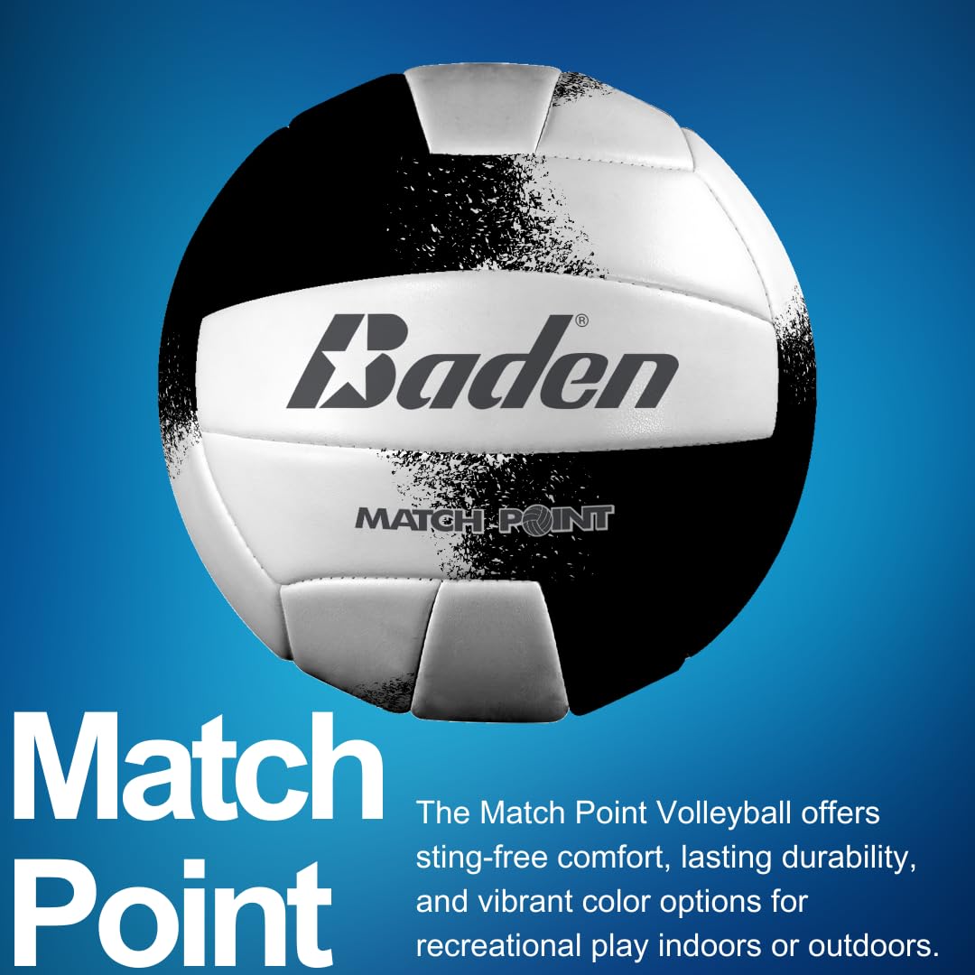 Baden MatchPoint - Balón de Voleibol, Negro/Blanco, Talla 5