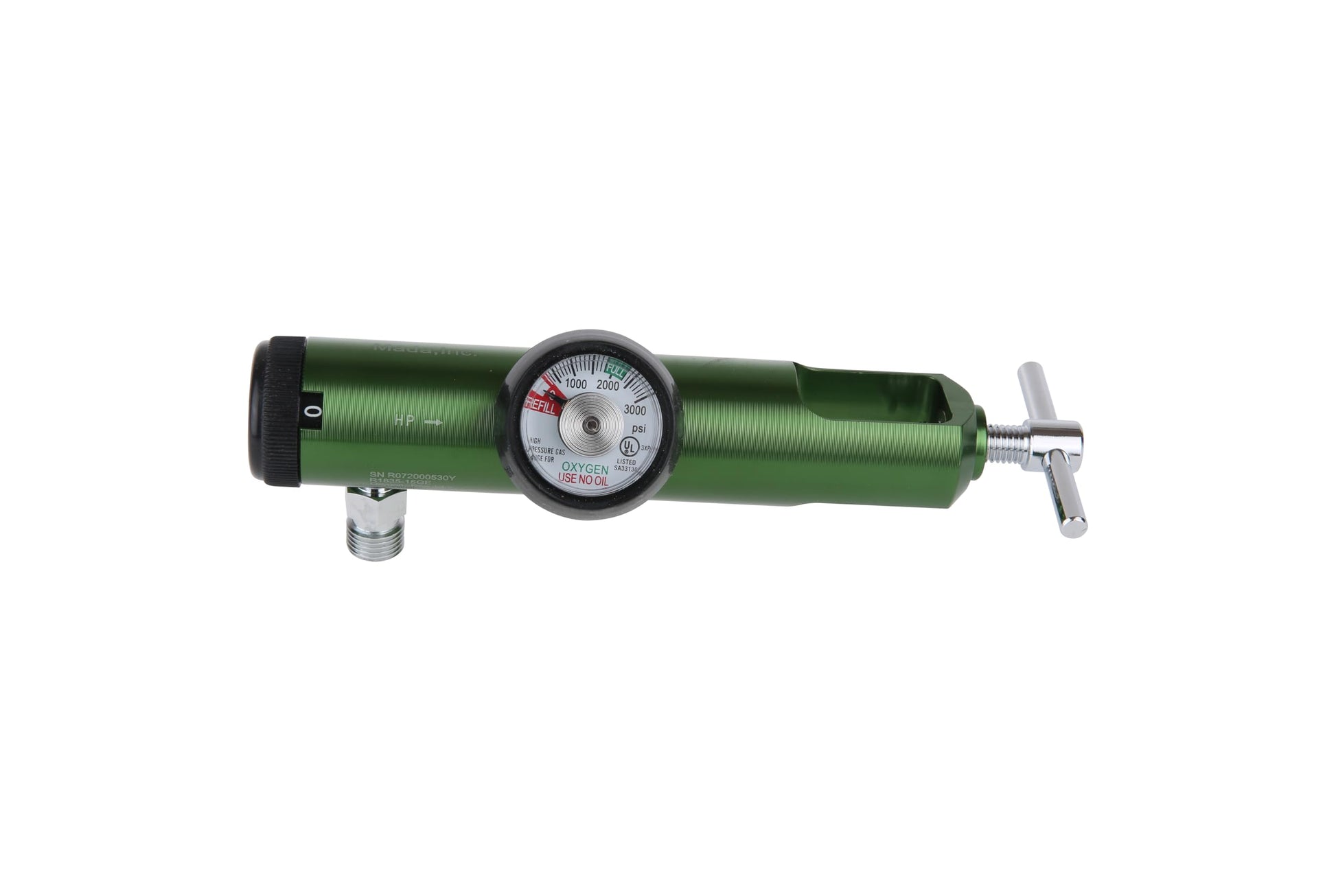 Regulador de Oxígeno Medicinal FANOPI Largo tipo yugo CGA870 0-15 LPM para Vaso Humidificador