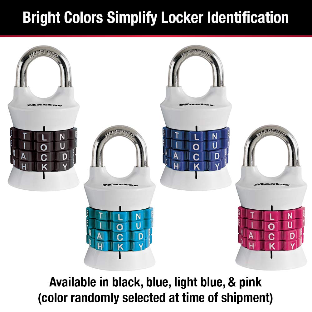 Candado de Combinación Master Lock Gris con Letras para Recordar Fácilmente
