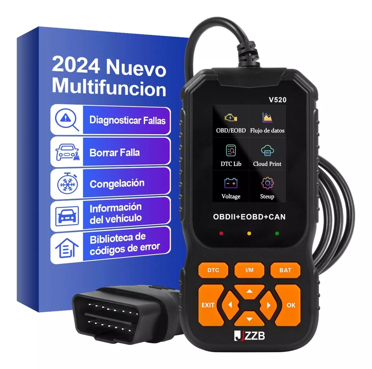 Scanner OBD2 JZZB Azul Multifunción para Automóvil
