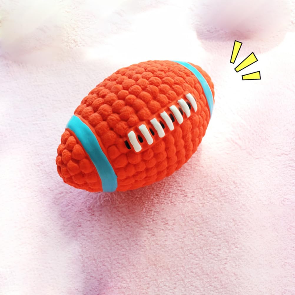 FOMIYES 2 Piezas balones de fútbol para Perros Masticar Perro fútbol Americano Juguetes para Perros Grandes Juguete para Masticar Mascotas vocalizar Cachorro
