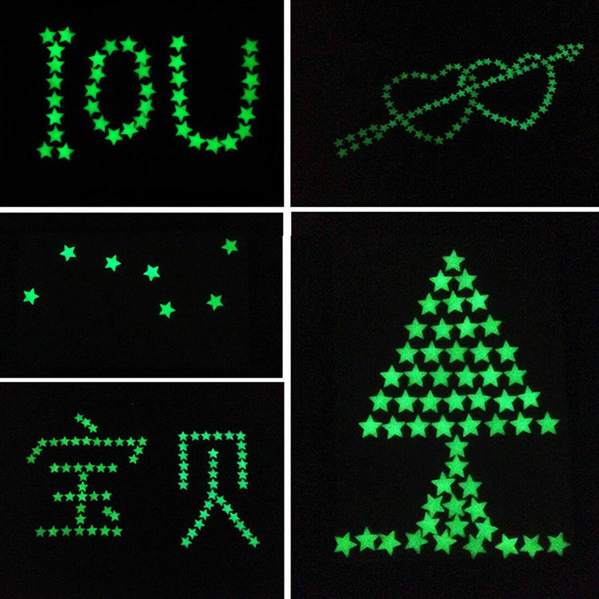 (Glow in dark stars) - 216 PCS Glow in Dark Stars and Moon, Glowing Stars for Ceiling and Wall Decals, for Kids Bedding Room or Party Birthday