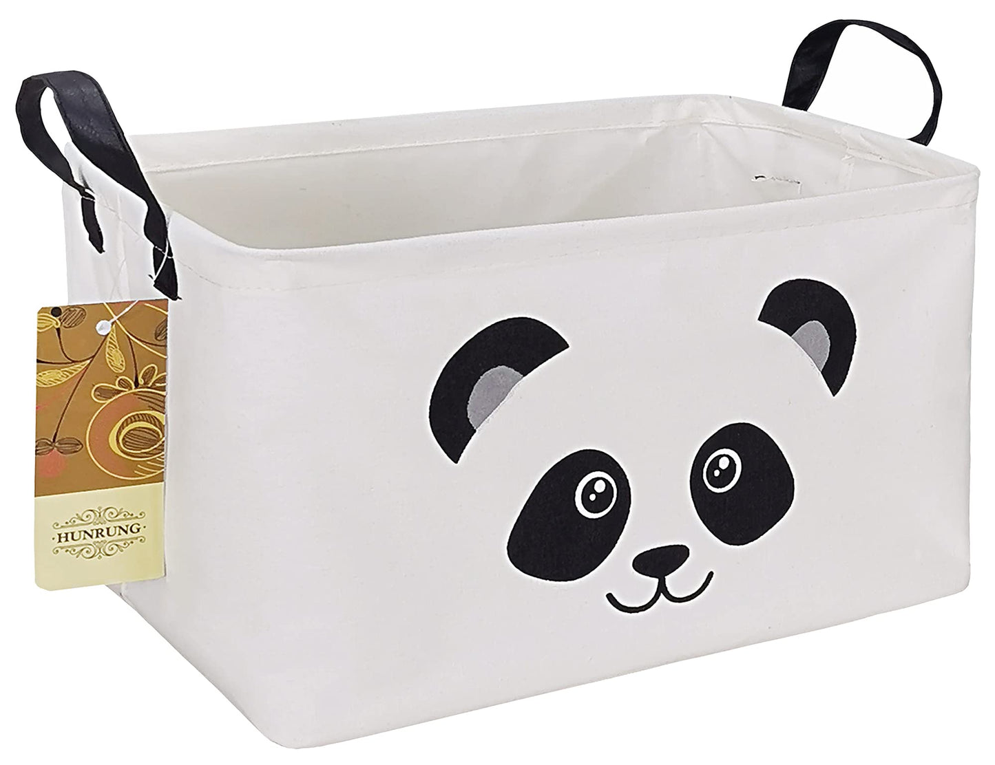 HUNRUNG - Cesta de Almacenamiento Rectangular de Lona para Mascotas, Juguetes, Libros, Ropa, Perfecto para Habitaciones Infantiles, Sala de Juegos, casetas, Rectangle Panda