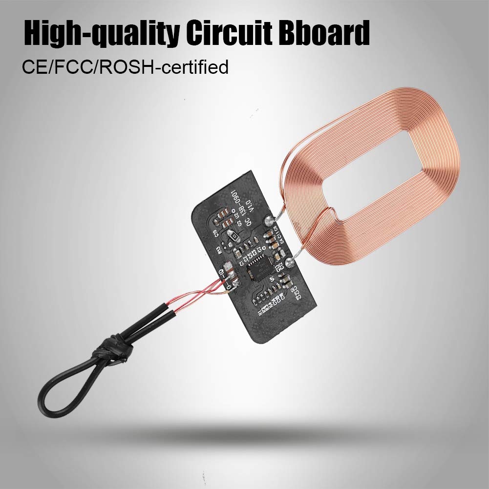 Módulo de Receptor de Carga Inalámbrico ASHATA Negro Ultra Delgado Plug and Play