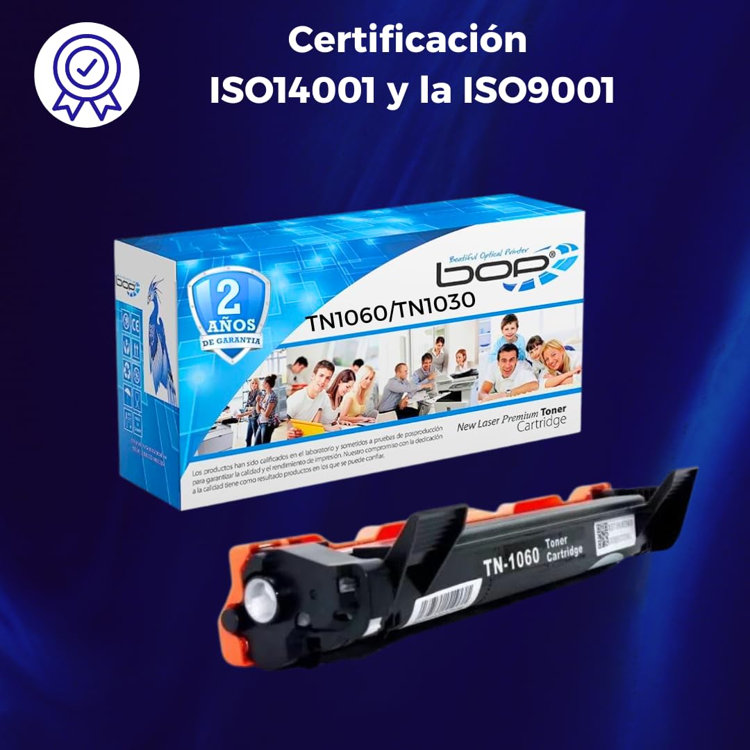 BOP BEAUTIFUL OPTICAL PRINT Pieza Cartucho de tóner Compatible de Repuesto para Brother TN1060 1060 TN-1060 Alto Rendimiento,1500 páginas, Negro