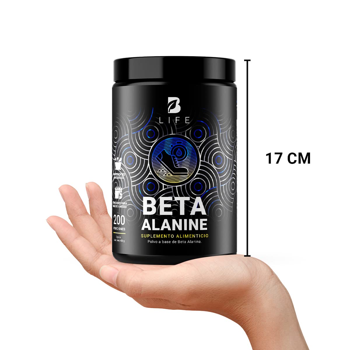 Beta Alanina en polvo 200 Servicios. Ingredientes naturales. Beta Alanine 400 Gramos B Life.