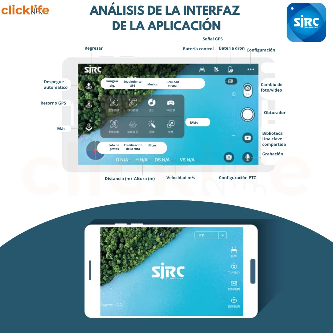CLICKLIFE Dron F11 4k Pro 5g WiFi con Eis 1200m Rc Con Cámara