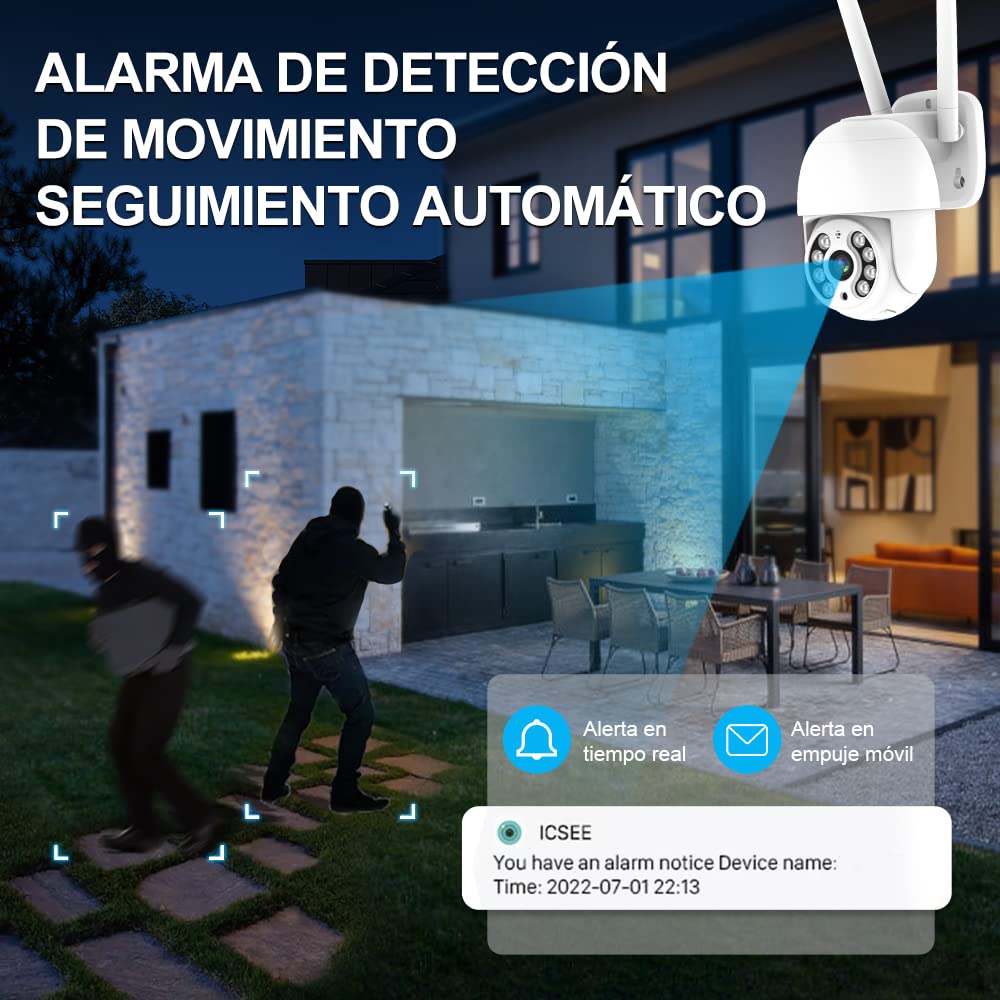Cámara de Seguridad Exterior EASYTAO WiFi 2.4G/5G 360 Grados Detección de Movimiento