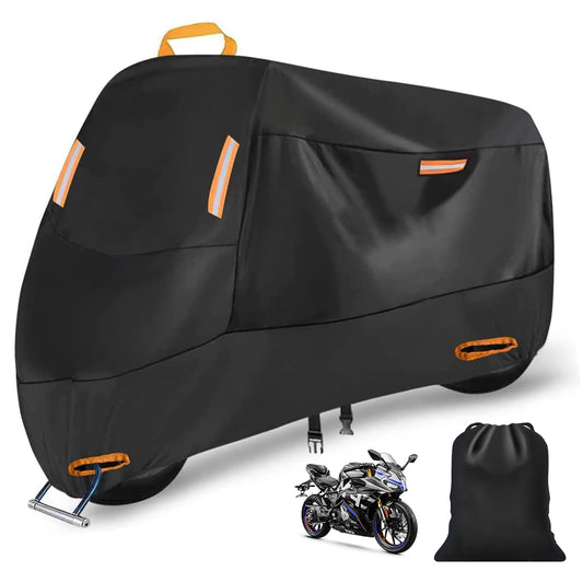 FOTOAZUL Funda para Moto Impermeable 210D Oxford Cubierta de Motocicleta Protector para Bicicleta Exterior, Protección Completa Resistente al Agua, al Polvo y al Viento, Accesorios para Moto - XXL