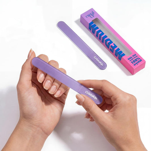 Lima de uñas de cristal Cristal UP de 5,3 pulgadas, lima de vidrio duradera, ecológica, suave para las uñas, perfecta para el hogar, la oficina y para llevar, diseño elegante para resultados