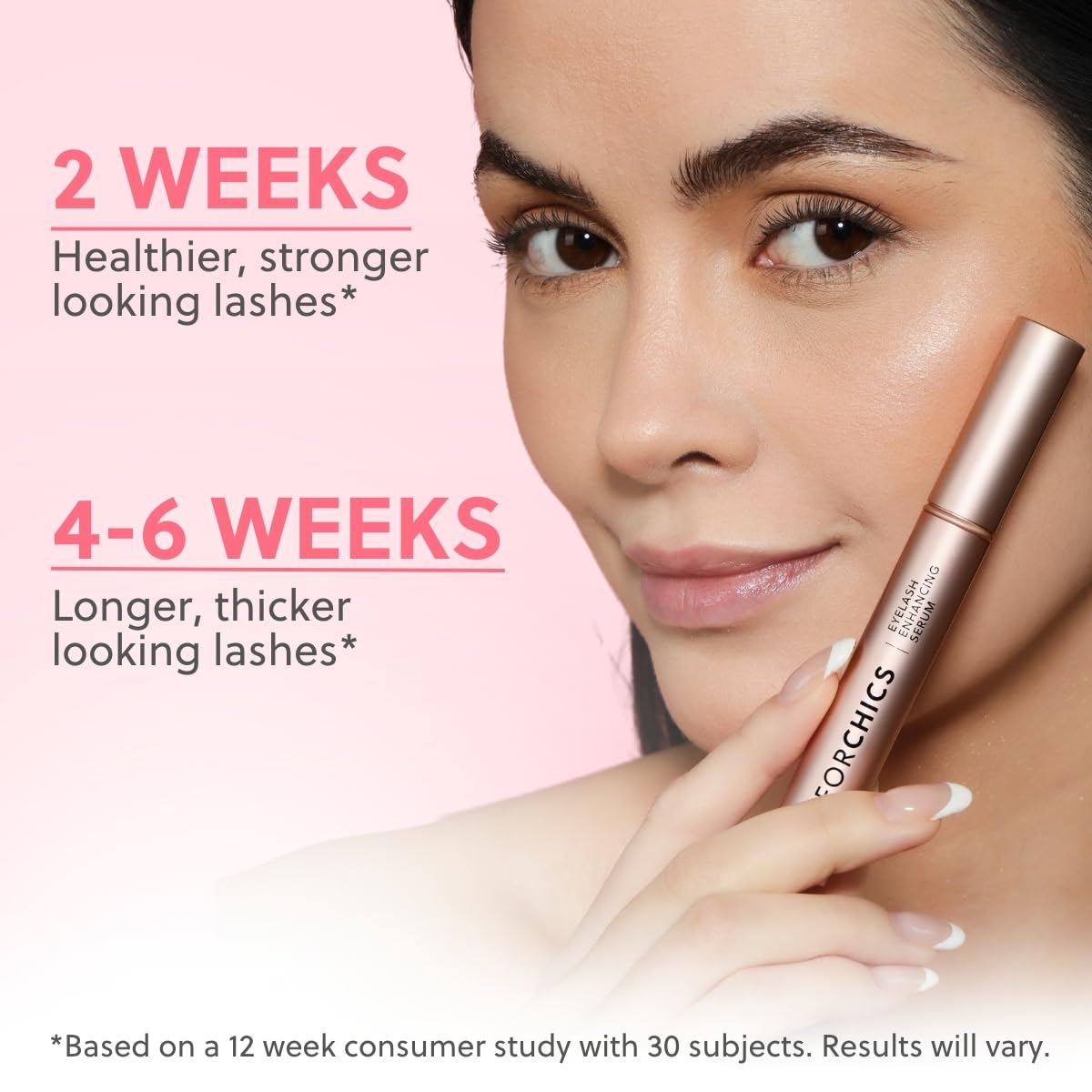 ForChics ForLash Suero para Crecimiento de Pestañas sin Hormonas- Potenciador para Pestañas Más Largas, Gruesas y Abundantes - Estimulante Orgánico y Engrosador Esencial | Vegano y Cruelty Free - [0.10 fl. oz / 3ml]