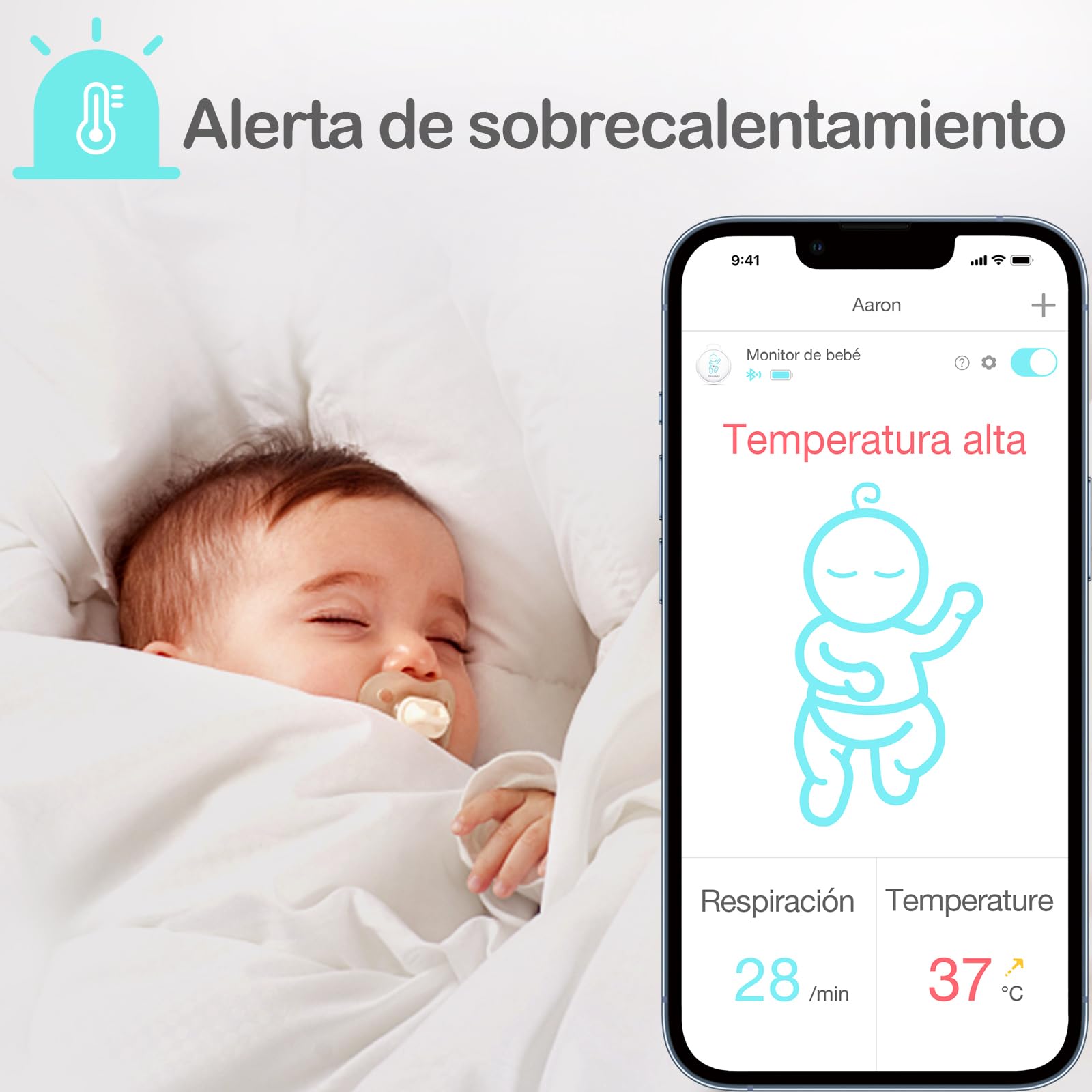 Monitor para Bebé Sense-U Azul con Alertas de Seguridad en Teléfonos Inteligentes