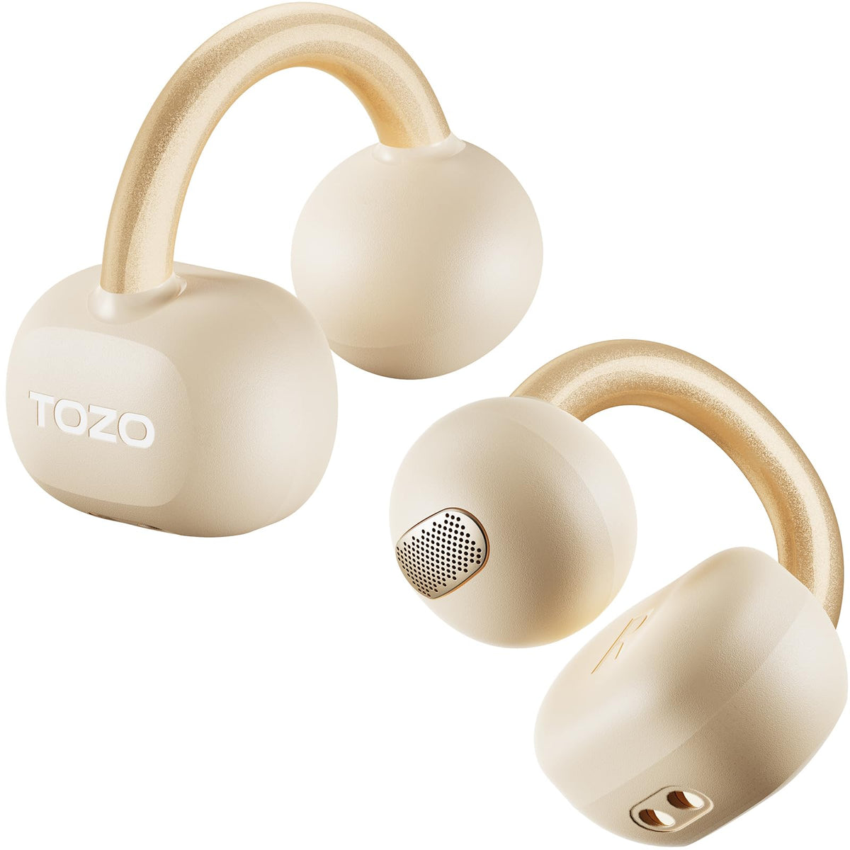 Auriculares Inalámbricos TOZO Negro con Clip de Oído y Visualización Digital Inteligente 40H Play Bluetooth 5.4 para Mujer