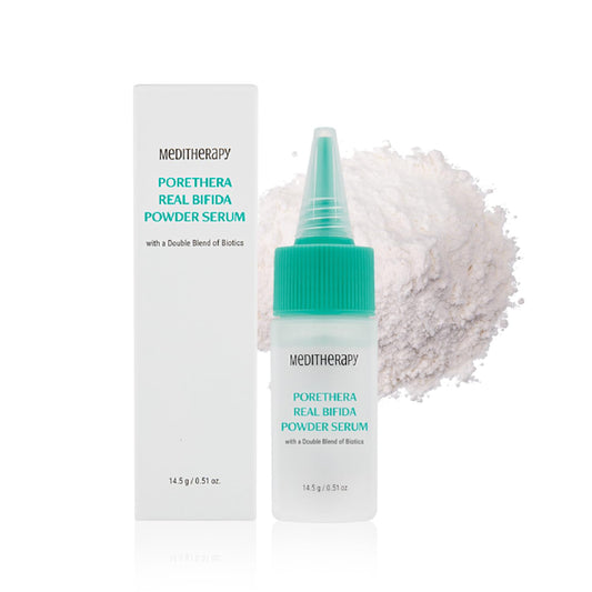 MEDITHERAPY Suero En Polvo De Bífida Real Porethera - Suero Facial Coreano Para Estiramiento De Poros - Minimizador De Poros Para La Cara Con Polvo Probiótico Para El Equilibrio De La Piel - Mejora La