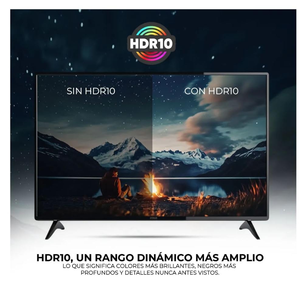 ONN Smart Televisión de 50" Pulgadas Serie 4K 2160P LED Ultra HD HDR Compatible con Alexa y Google Assistant | 100012585