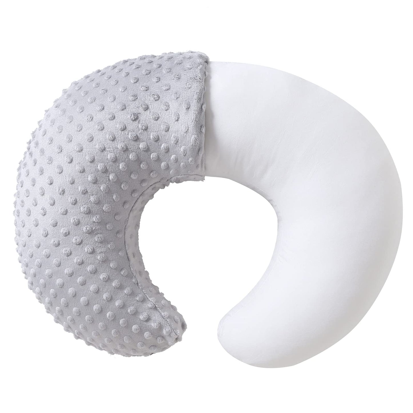 QUENESS Almohada y posicionador para lactancia, para alimentación con pecho y biberón, soporte para sentarse del bebé con cubierta ultra suave removible, soporte para tiempo boca abajo para bebés