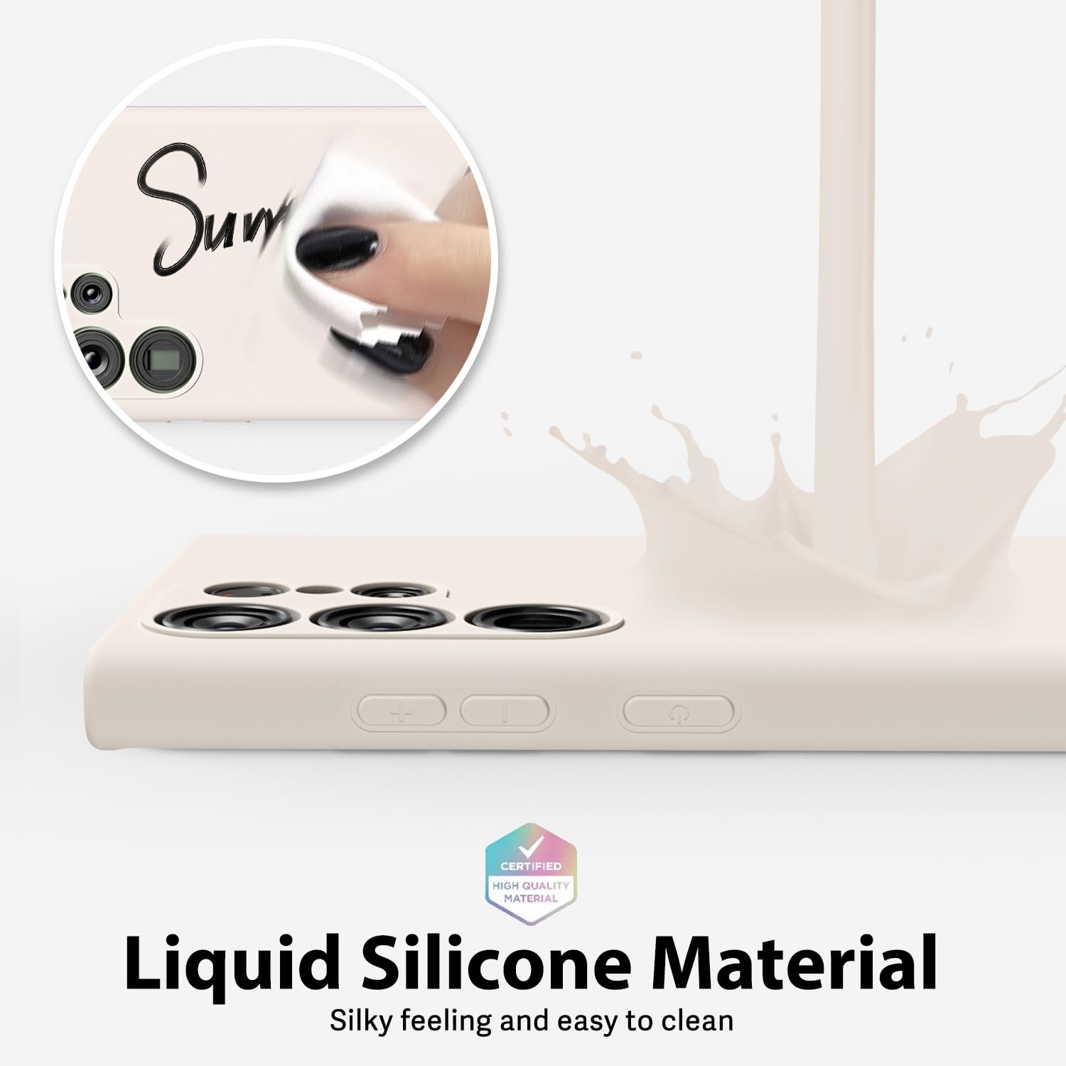 oakxco - Funda de silicona líquida para Samsung Galaxy S22 Ultra, fina y delgada, de goma suave, de poliuretano termoplástico (TPU), para mujeres y niñas, protección sólida mate y a prueba de golpes,