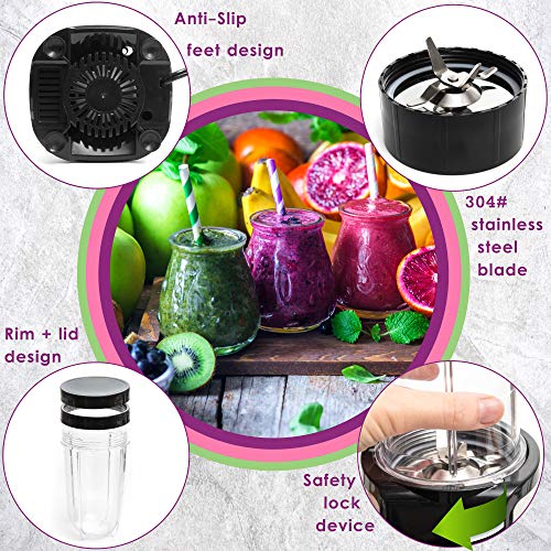 Batidora Personal Moss & Stone Blanco Negro 2 en 1 con Vasos Adicionales