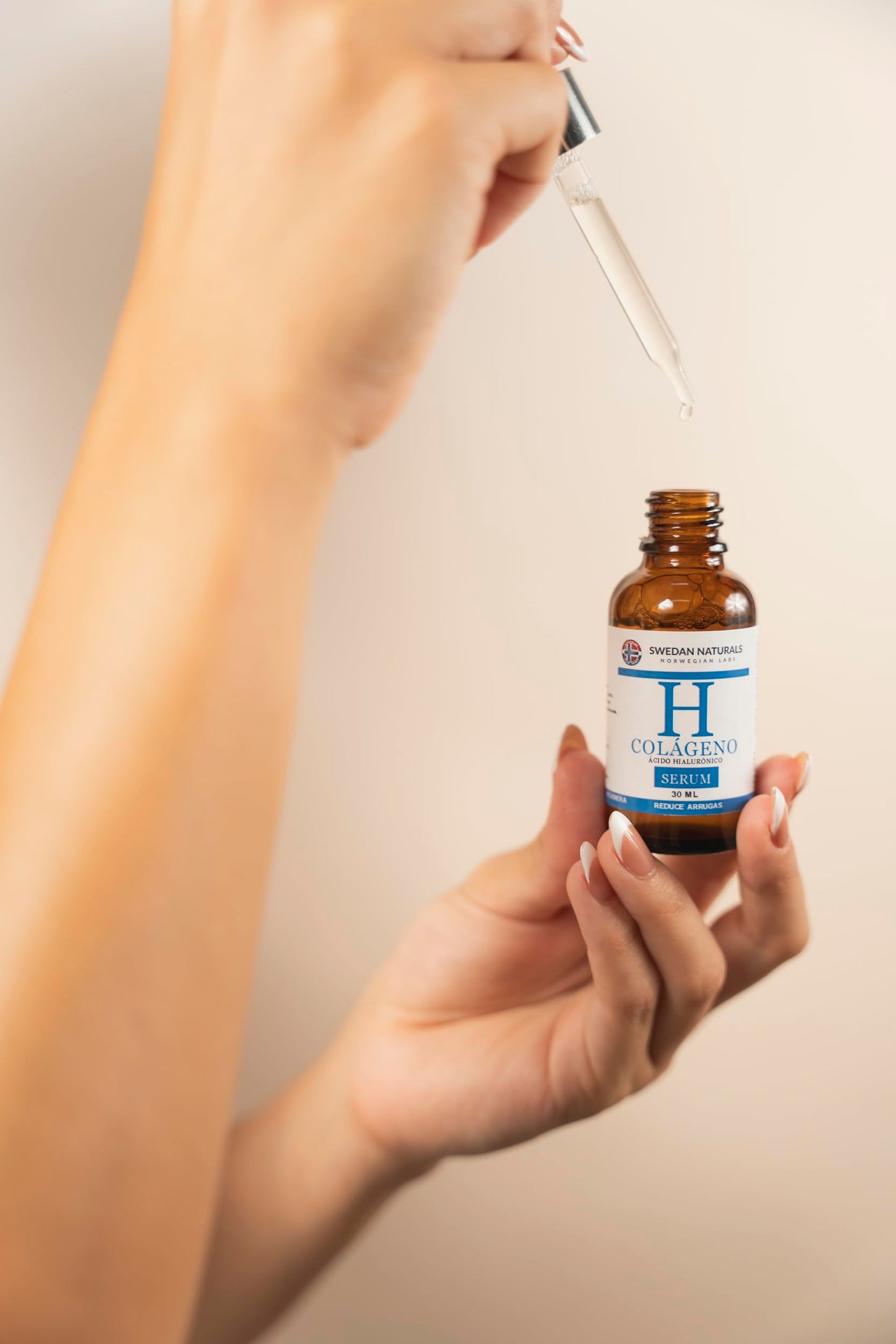 Swedan Naturals - Serum Colágeno + Ácido Hialurónico, cuidado de la piel, serum facial, prevención de arrugas, mayor elasticidad y firmeza, hidratante facial