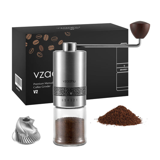 Molinillo de Café Vzaahu Acero Inoxidable Molienda Rápida Ajustable para Viaje