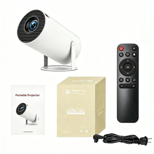Proyector Portátil JKMX Negro Inteligente con Wi-Fi 6 y Bluetooth Ultra Claro Compatible con iOS/Android/PC