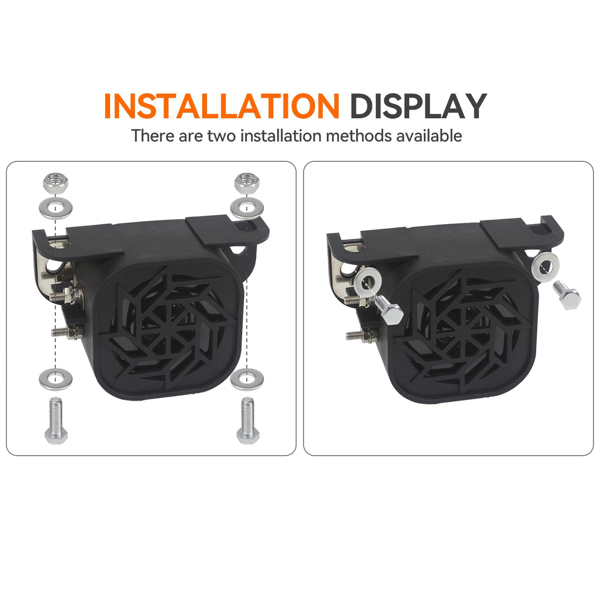 Alarma de Respaldo GAMPRO Negra 12V-48V 110dB IP67 Impermeable a Prueba de Polvo para Camión, Furgoneta y Carretilla Elevadora