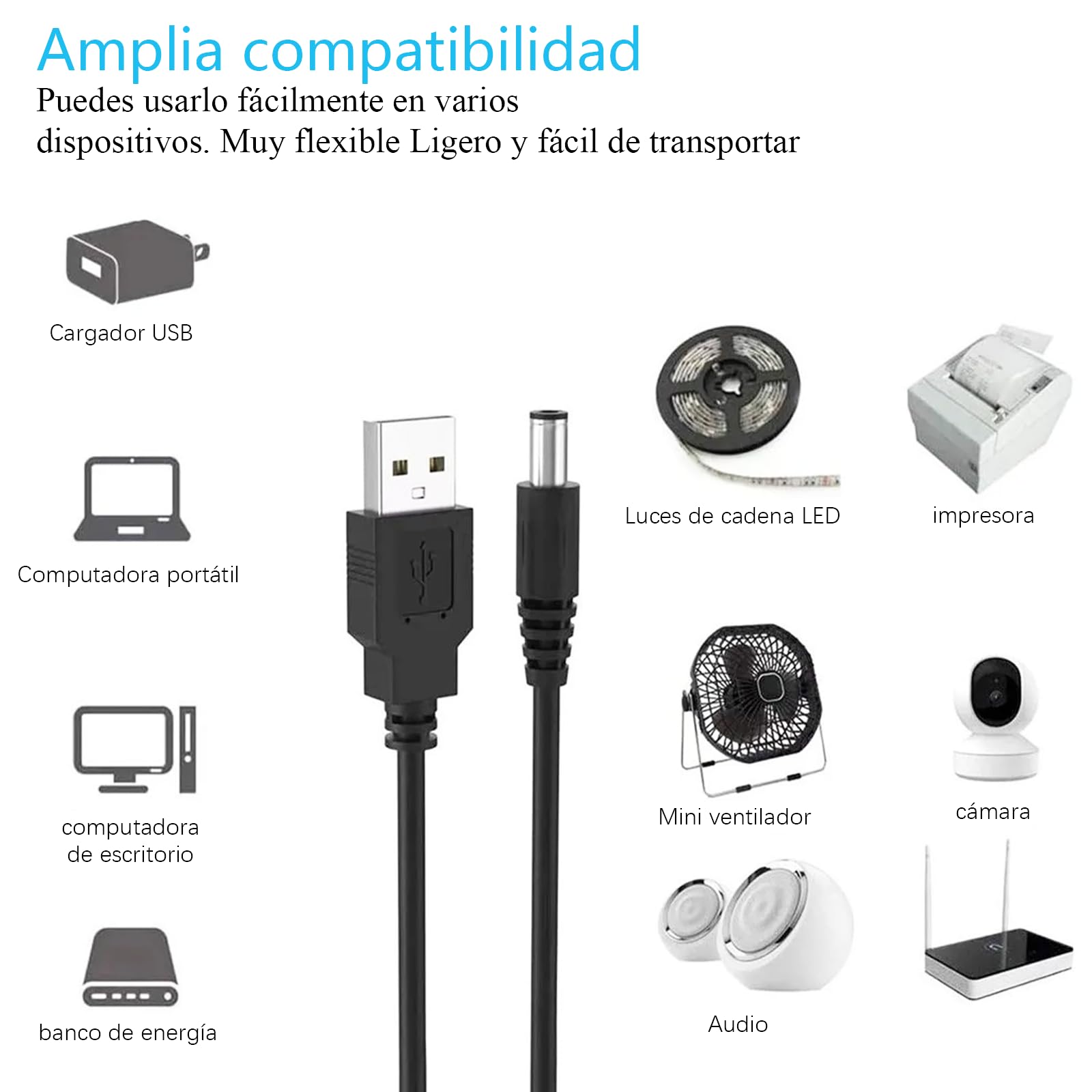 Adaptador Universal CA a CC ZSOLY Negro con 13 Conectores Intercambiables